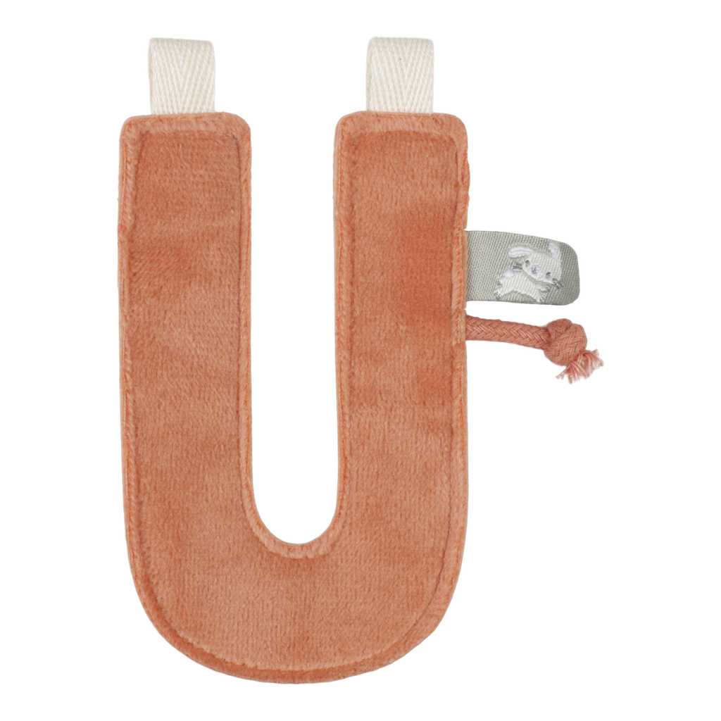 Little Dutch | Vlaggenlijn Textiel Letter U Velours Bruin 10cm