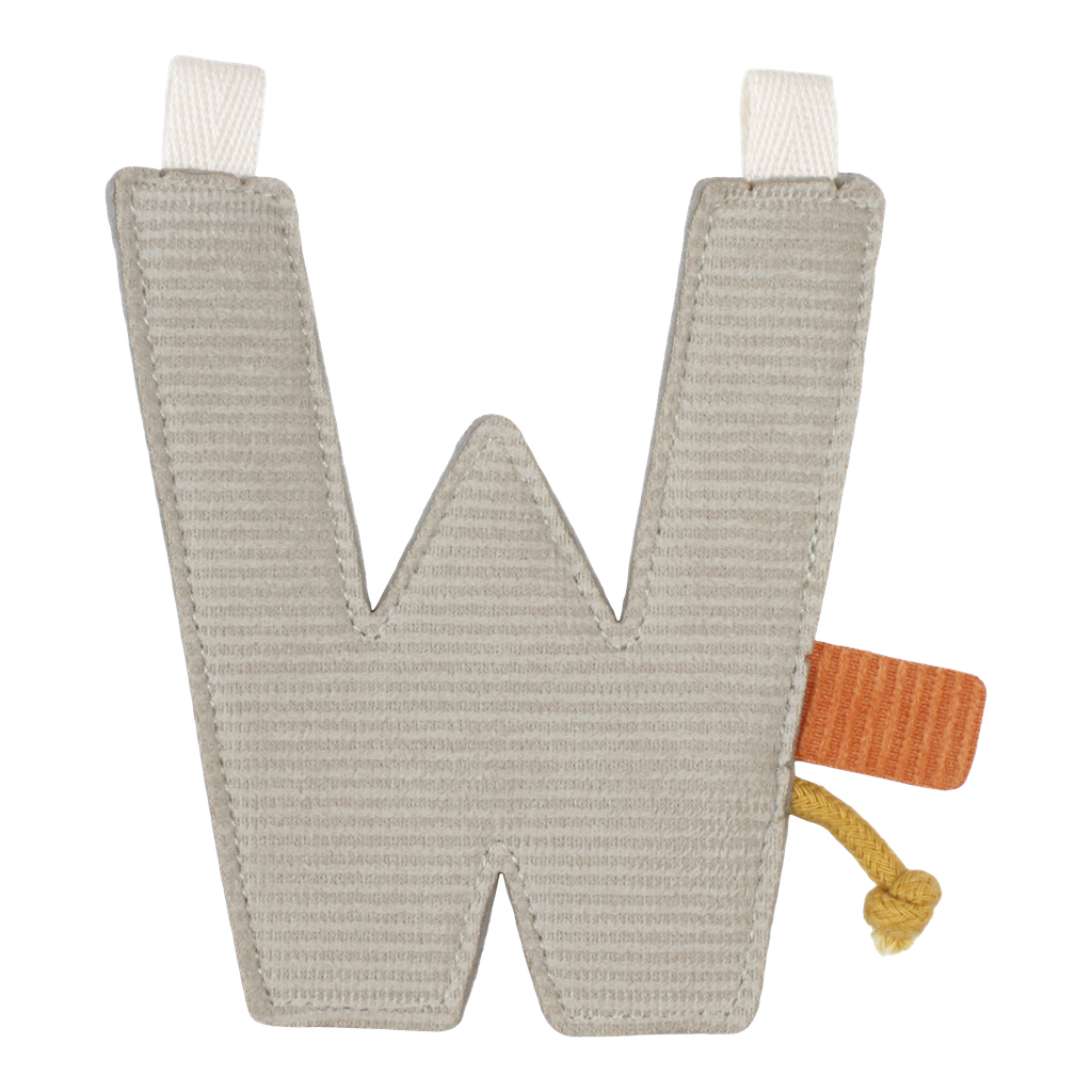 Little Dutch | Vlaggenlijn Textiel Letter W Geribbeld Grijs 10cm 