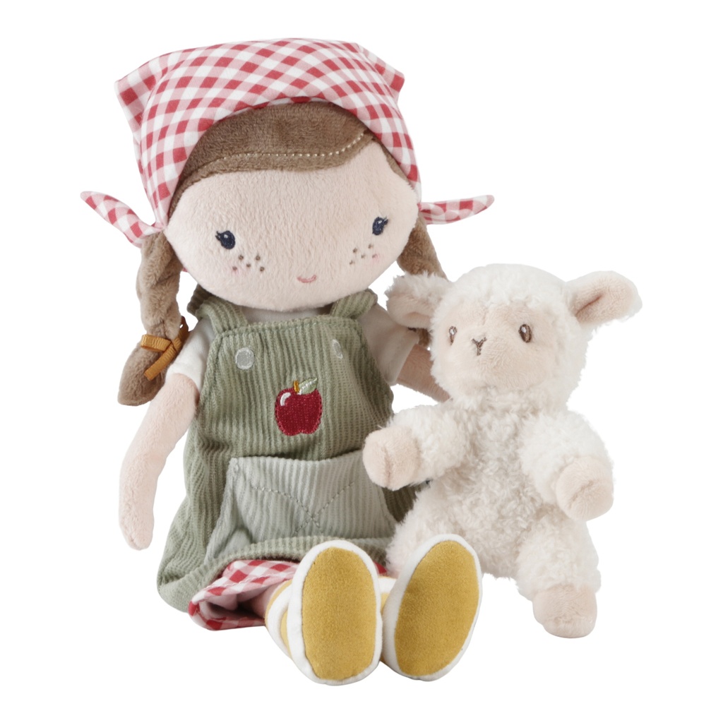 Little Dutch | Pluche Knuffel Little Farm Boerin Rosa met Schaap Knuffelpop +12m