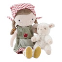 Little Dutch | Pluche Knuffel Little Farm Boerin Rosa met Schaap Knuffelpop +12m