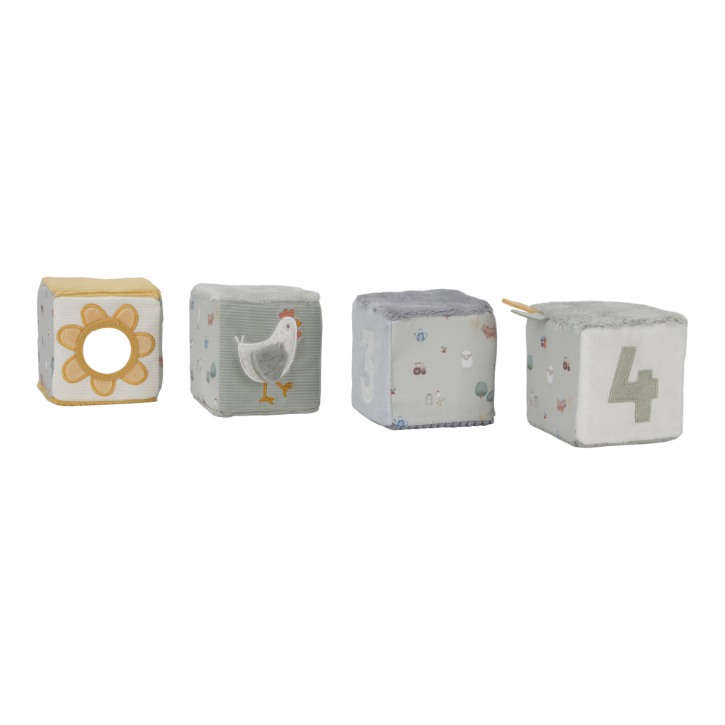 Little Dutch | Blokken Little Farm Zachte Blokkenset Textiel +0m
