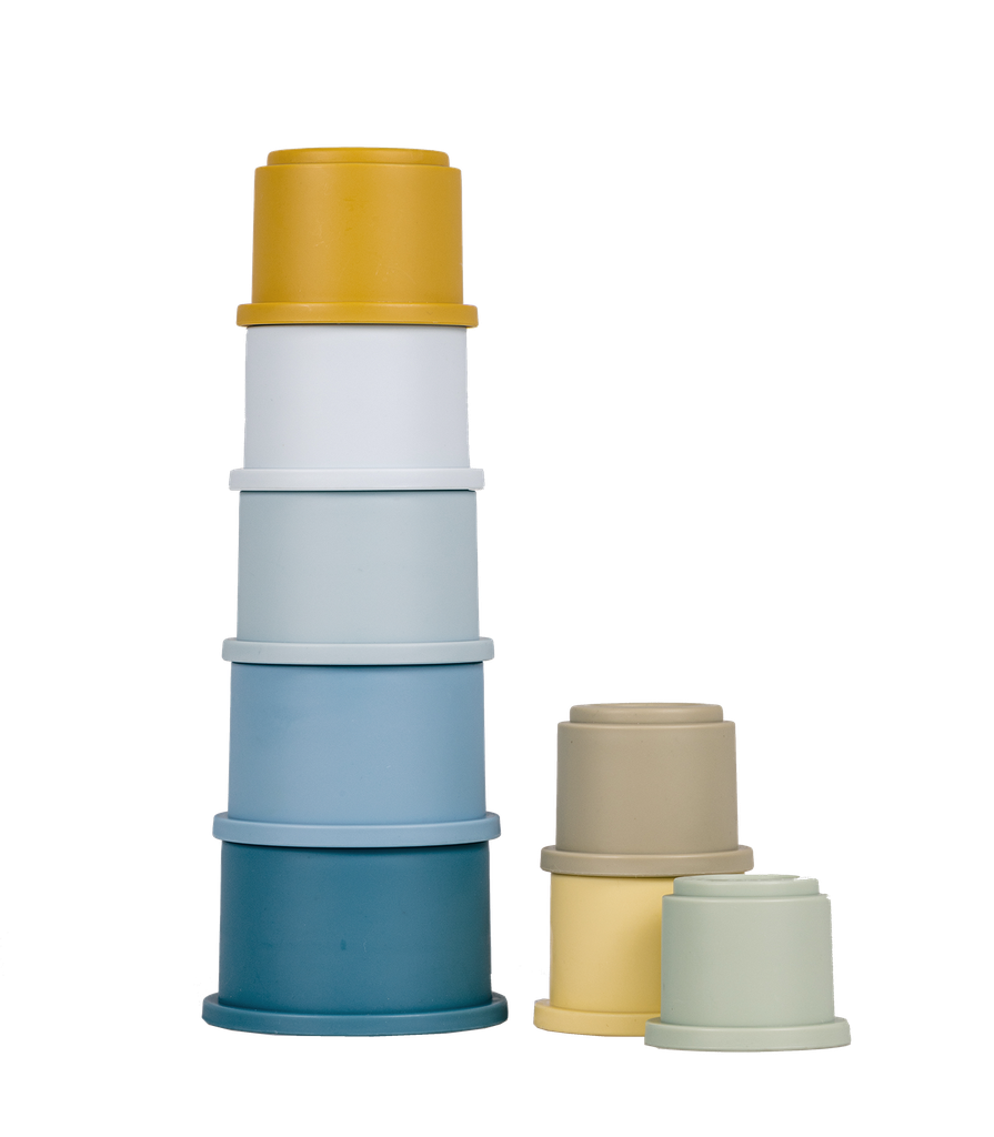 Little Dutch | Stapelpyramide Stapelbekers Blauw +6m