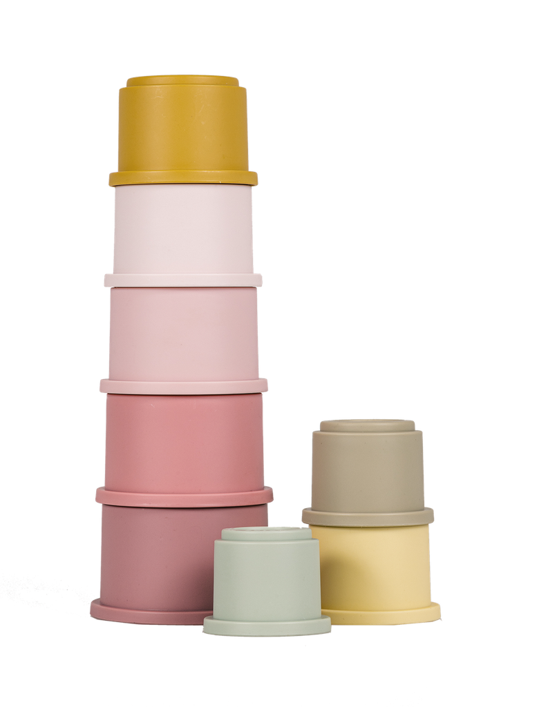 Little Dutch | Stapelpyramide Stapelbeker Roze +6M