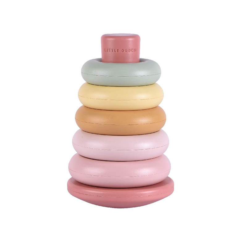 Little Dutch | Stapelpyramide Stapelringen Roze +6m