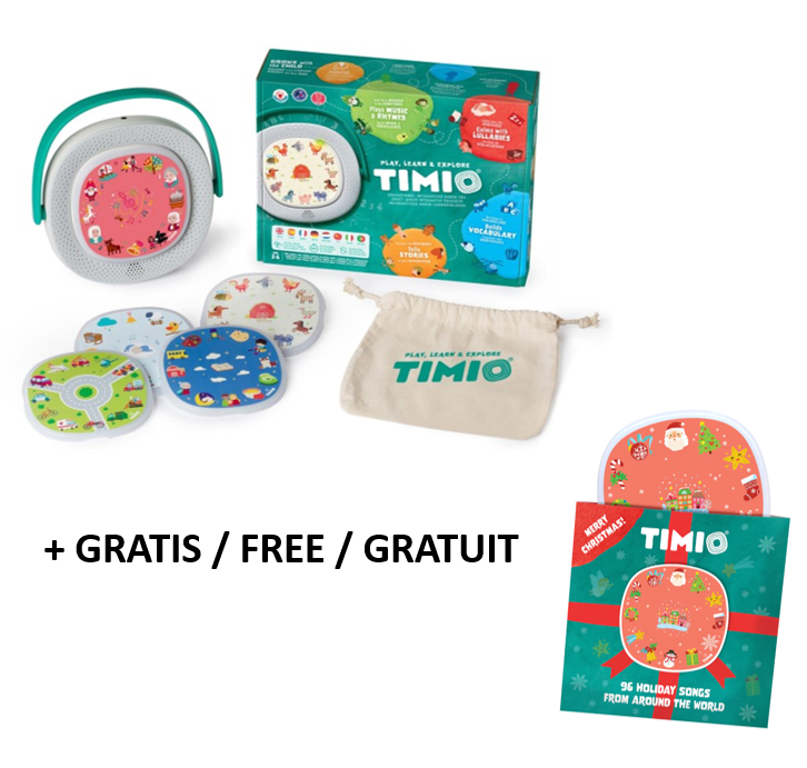 Timio | Educatief Speelgoed Player Oplaadbaar +5 discs  Muziek + Gratis Kerst CD