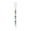Nattou | Fopspeenketting Silicone Kralensnoer Groen/Beige /Salie