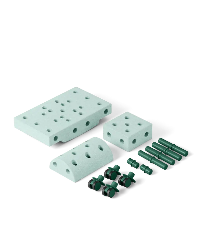 BLOKKEN, Curiosity Kit, ocean mint- forest green, uni, kunststof, vanaf 6 maanden, educatief speelgoed, 2023
