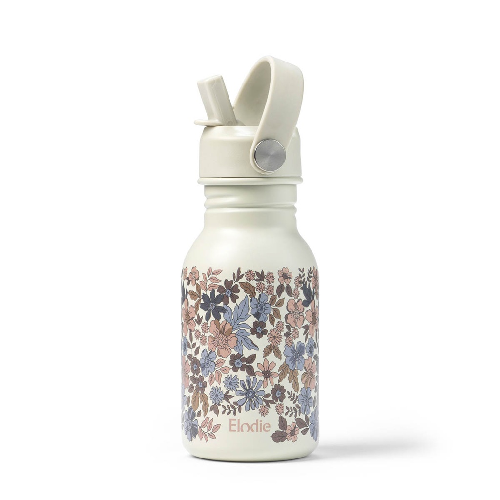 DRINKBEKER, 450 ml, Water Bottle, blue garden, all over bloemen motief, RVS, handvat, rietje, 1 stuk(s), 2023