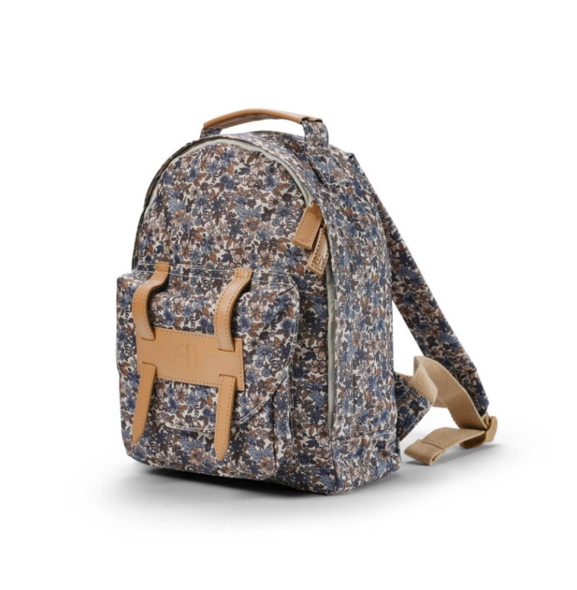 RUGZAK, Mini, blue garden, all over bloemen motief, 7L, 21x28x7cm, 2023