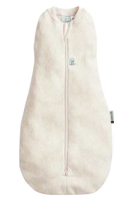 SLAAPZAK, 76cm, ZM, 1.0TOG, oatmeal marle, bruin/ecru, Cocoon Swaddle Bag, Mild Pouch, uni, bio katoen/bamboe, 2023