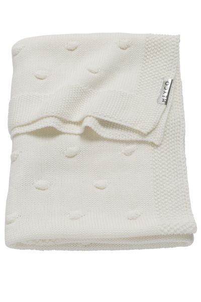 DEKEN, 100x150cm, TOG 0.8, Knots, off- white, all over 3D noppen/uni, tricot, voor babybed