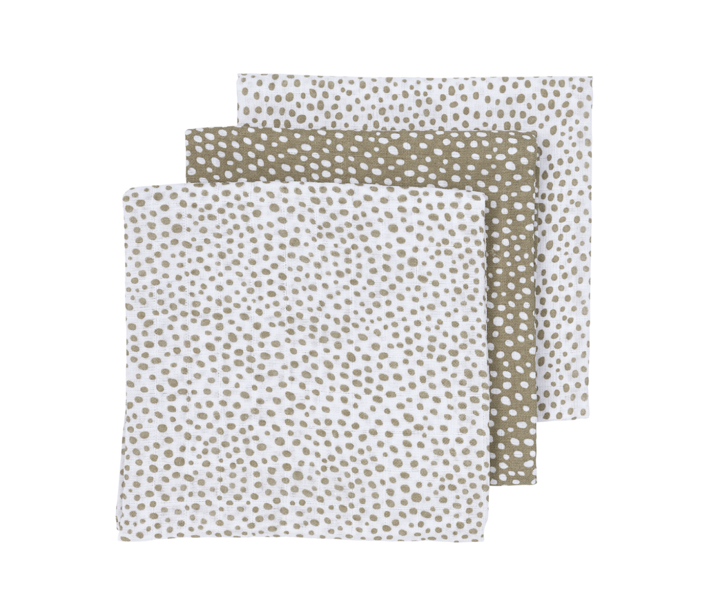 TETRA DOEK, 70x70cm, Cheetah taupe, wit/bruin, all over cheetah print, handdoek/luierdoek, 3 stuk(s)