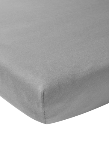 HOESLAKEN, 90x200cm, grey, grijs, vr eenpersoonsbed 90x200, uni, jersey, 100% katoen, 1 stuk(s)