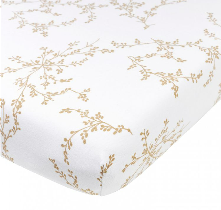 HOESLAKEN, 60x120cm, Branches sand, vr babybed 60x120, all over takkenprint, jersey, 100% katoen, 1 stuk(s)