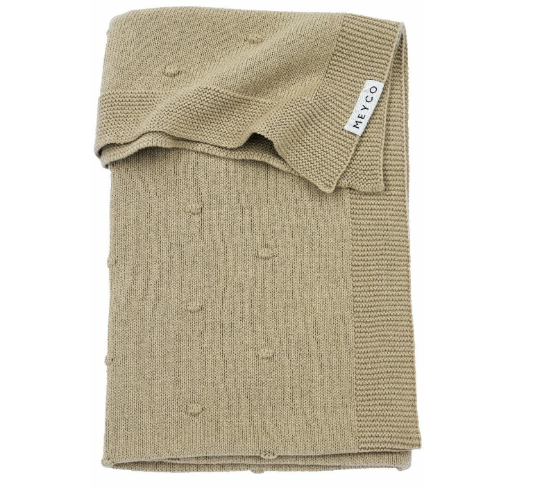 DEKEN, 75x100cm, TOG 0.8, Mini Knots, SA sand, all over 3D mini noppen/uni, tricot, voor wieg