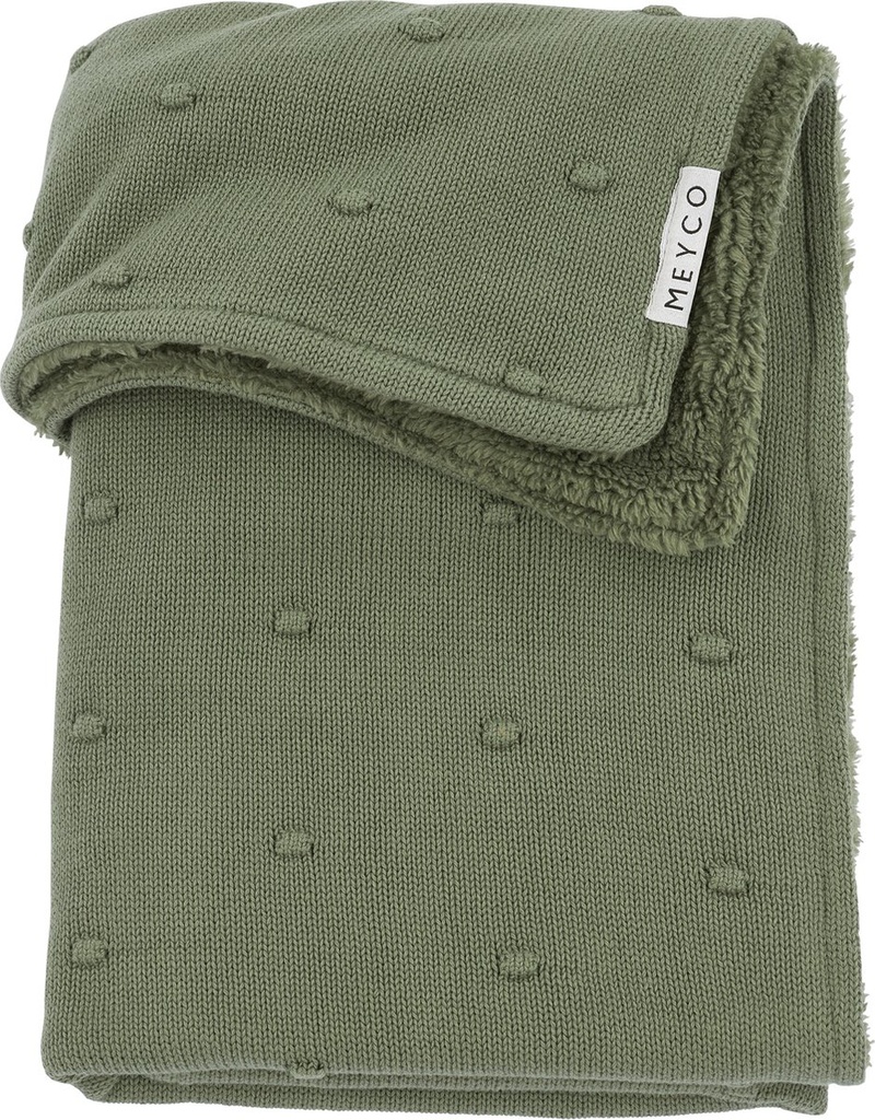 DEKEN, 100x150cm, TOG NG, Mini Knots, FG forest green, ao 3D mini noppen/uni, tricot/teddy, voor babybed