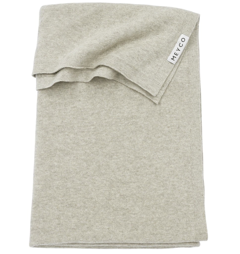 DEKEN, 100x150cm, TOG 0.9, Basic, sand melange, ecru, uni, tricot, voor babybed, Knit Basic