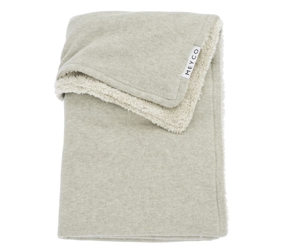 Meyco | Deken Basic Tricot/Teddy Sand Melange Zand 75x95cm