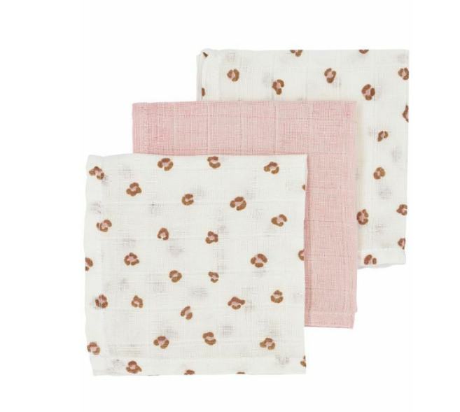 Meyco | Monddoek Mini Panther Soft Pink Tetra 30x30cm 3-pack