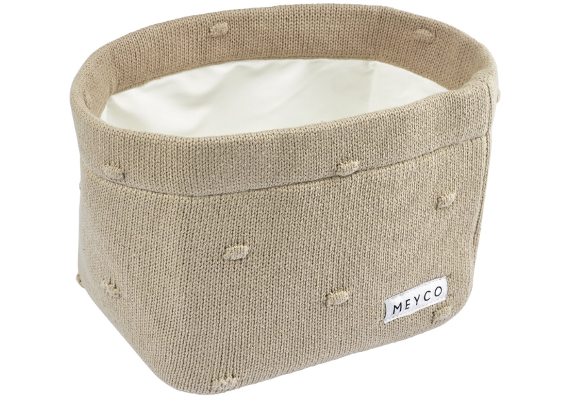 Meyco | Verzorgingsmand Mini Knots Sand Tricot M Sand Zand 26x19x16cm