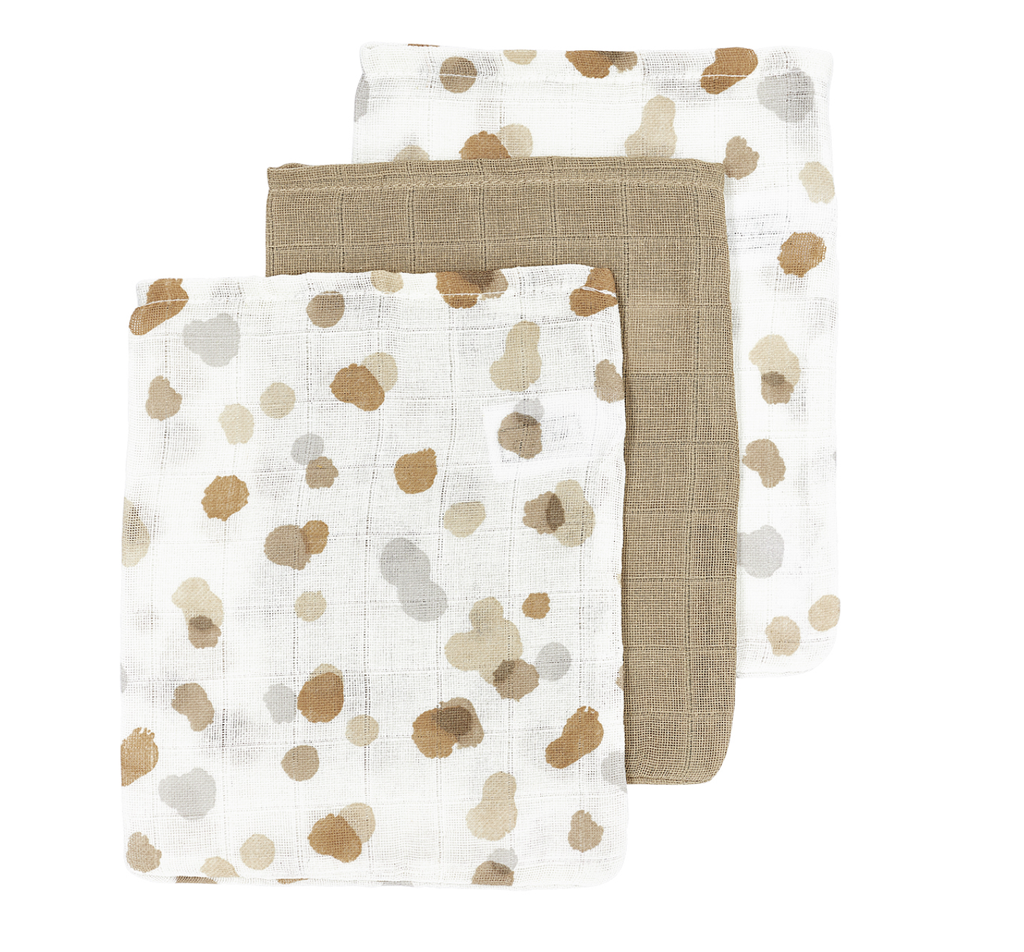 WASHANDJE, Stains sand, all over vlekken print/uni, tetra, 3 stuk(s)