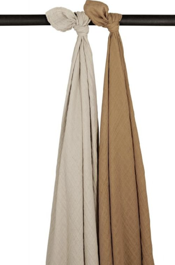 TETRA DOEK, 120x120cm, sand/toffee, bruin/ecru, uni, deken/wikkeldeken, 2 stuk(s), Pre-washed