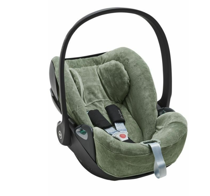 AUTOSTOEL HOES, Velvet forest green, groen, uni, velours, zomerhoes, vr groep 0+ Cybex Cloud Z2 i-Size/Plus