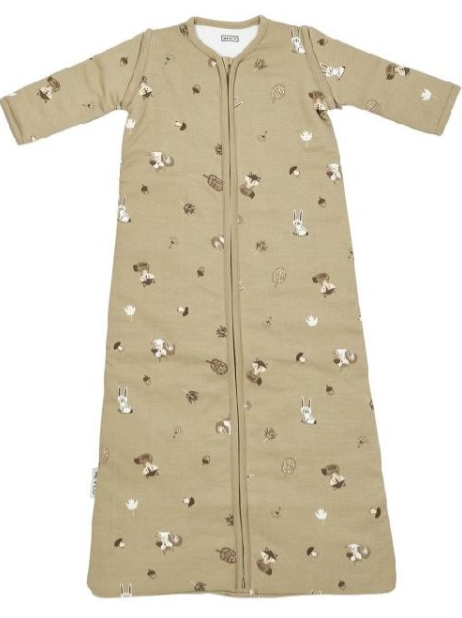 Meyco | Slaapzak Forest Animals LM Sand Jersey Afritsbare Mouwen 2.5TOG 60cm