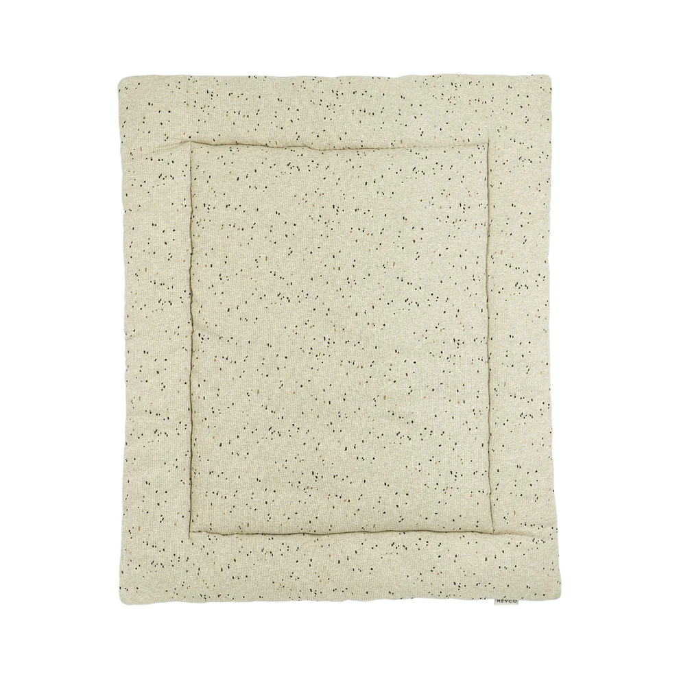 PARKLEGGER, 80x100cm, Rib Mini Spot sand melange, ecru, aop stippen, geribbeld, jersey, kadermodel