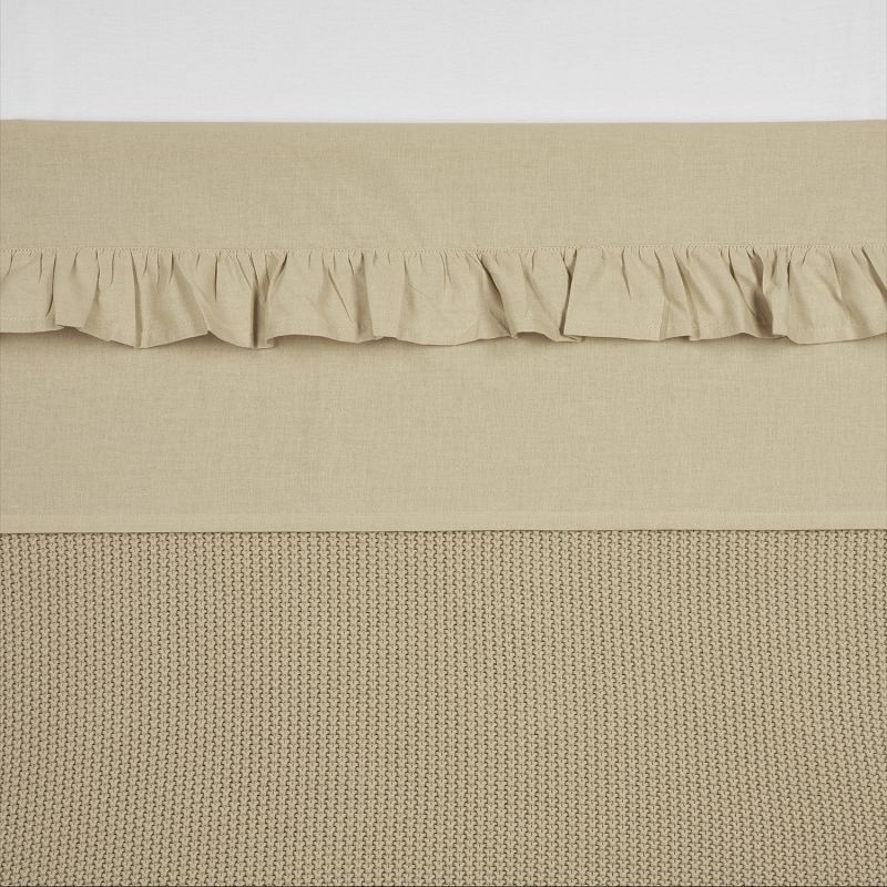 LAKEN, 100x150, Ruffle sand, ecru, uni, appl ruches, katoen, voor babybed 60x120/babybed 70x140