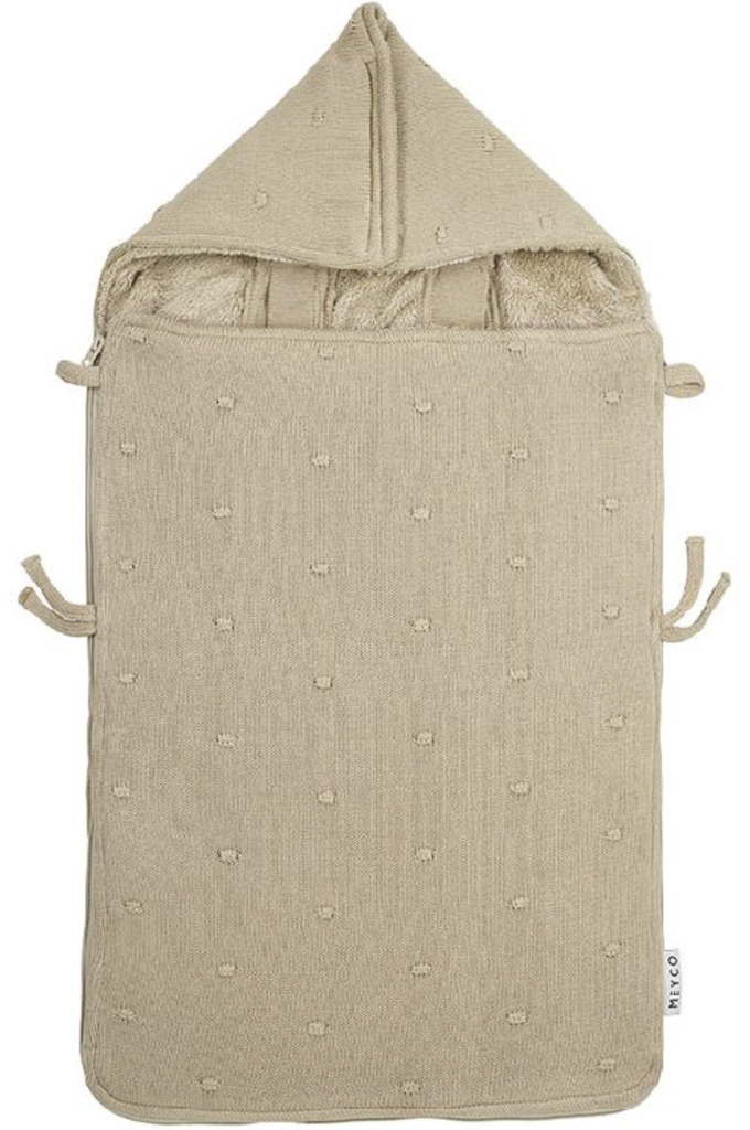 Meyco | Voetenzak Mini Knots Tricot/Teddy Sand Zand