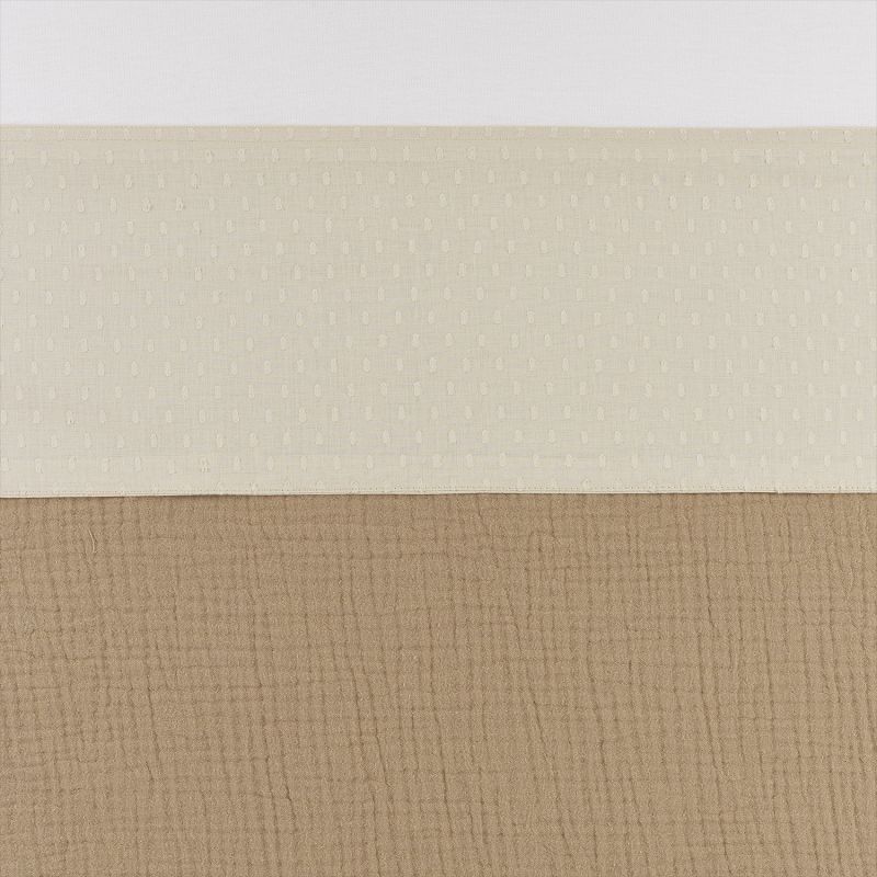 LAKEN, 100x150, Plume soft sand, uni, brod stippen, katoen, voor babybed 60x120/babybed 70x140
