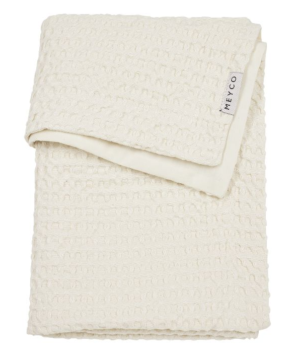 DEKEN, 75x100cm, Wafel Cotton nature, ecru, gewafeld/uni, katoen/katoen, TOG 1.0, voor wieg/draagmand/park