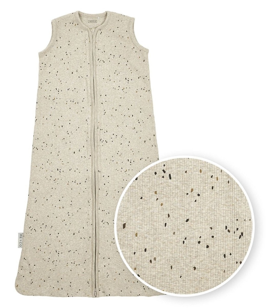 Meyco | Slaapzak 70cm, ZM, 0.3TOG, Rib Mini Spot sand katoen, klassiek model