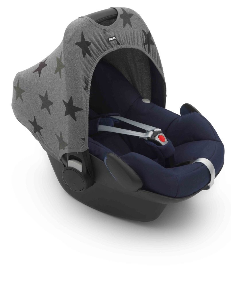 Dooky | Zonnekap Grey Stars vr Autostoel Gr 0+ Universeel Model Grijs