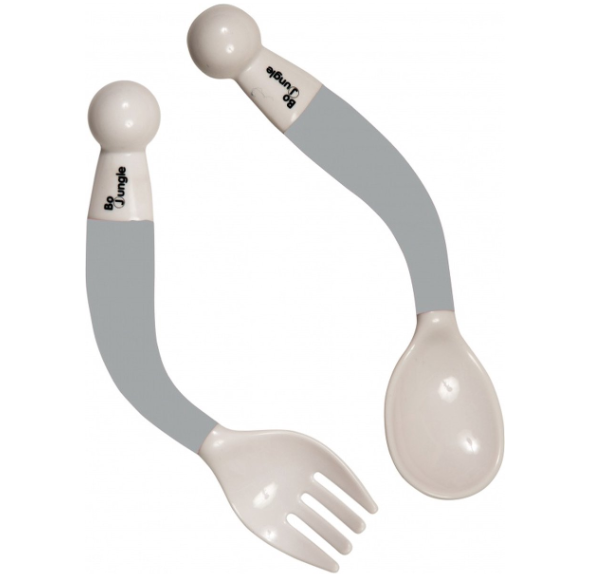 Bo Jungle | Bestek B-Bendable Spoon & Fork Grijs