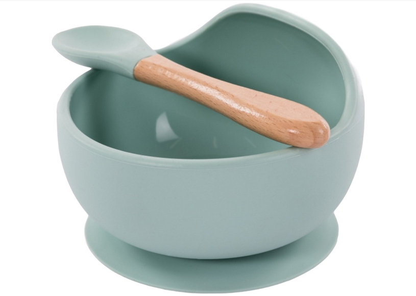 Bo Jungle | Kom B-Suction Bowl Silicone & Spoon Blauw