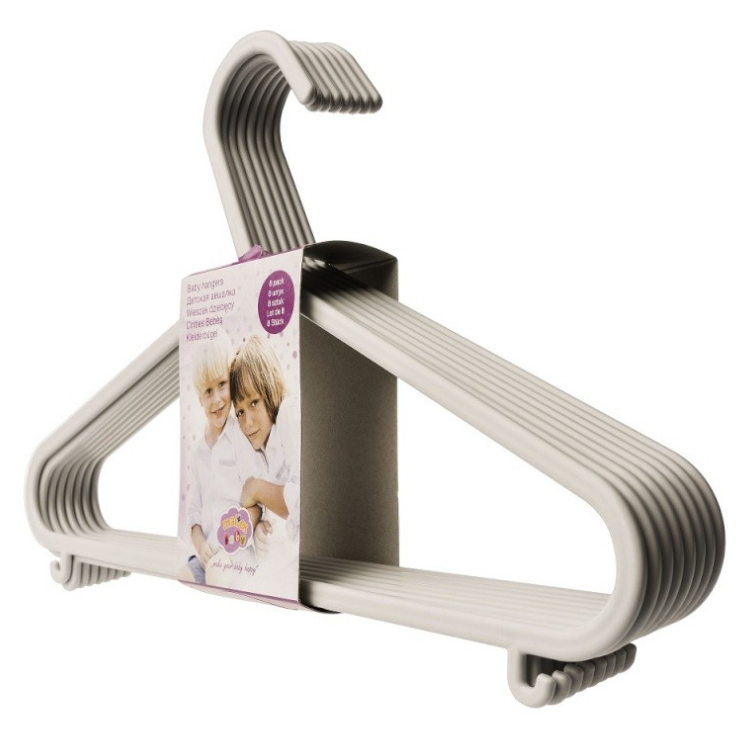 Maltex | Kleerhanger Kunststof Grijs 8-pack