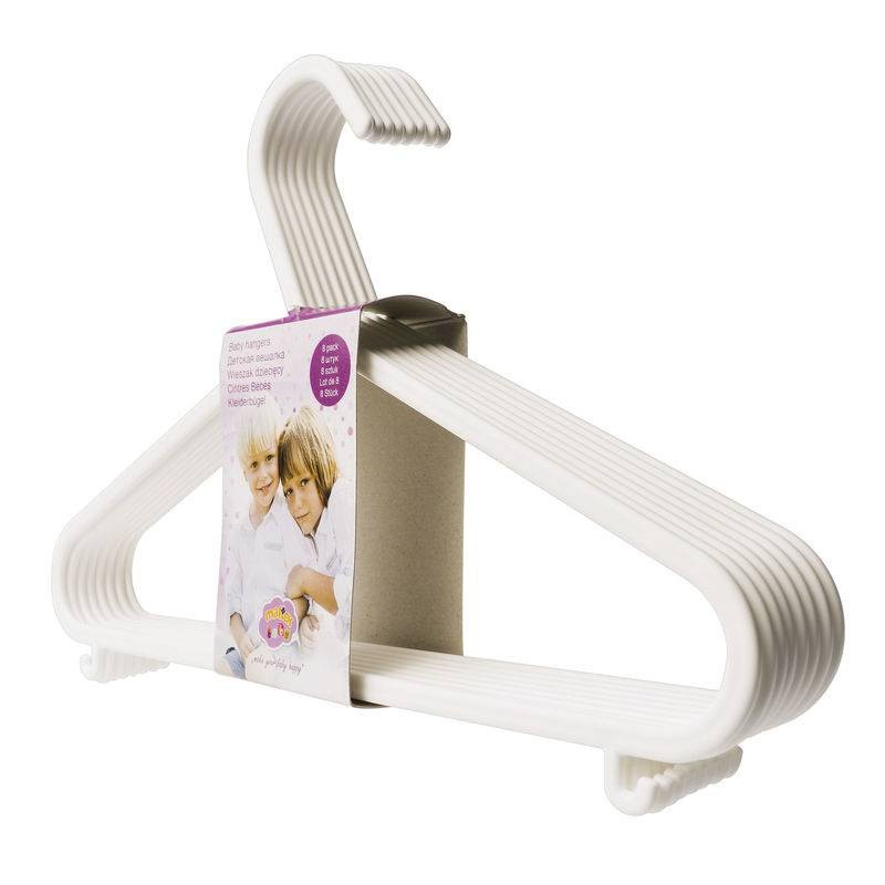KLEERHANGER, wit, uni, haak kunststof/hanger kunststof, 8 stuk(s)