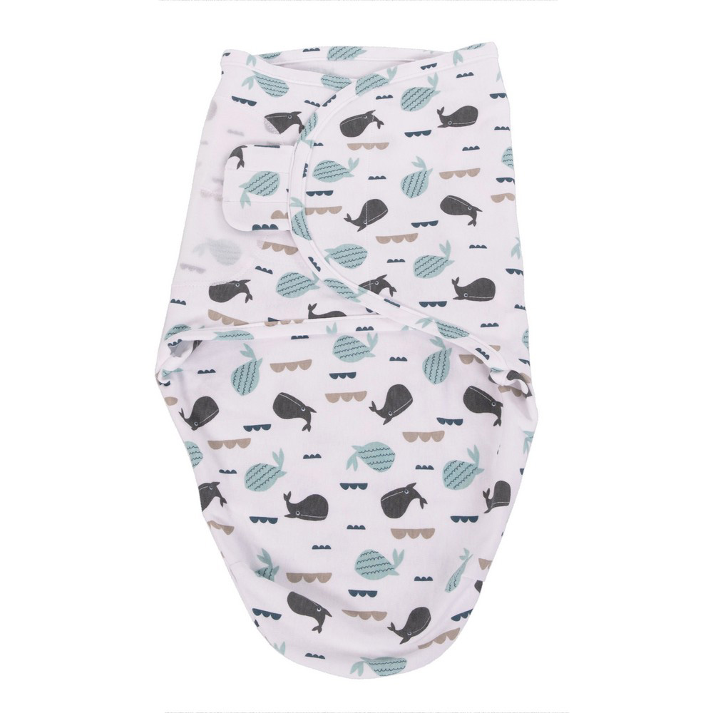 Bo Jungle | Inbakeren B-Wraps Blue Whale Katoen 0-4m 60cm Small