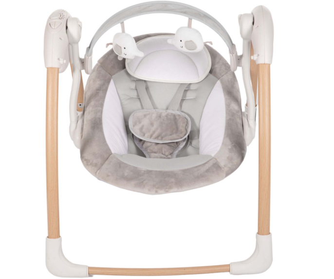 BABYSCHOMMEL, B-Dolphy Portable Swing, pure white, uni, 60x68cm, tot 9 kg, 1 schommelbewegingen, met muziek