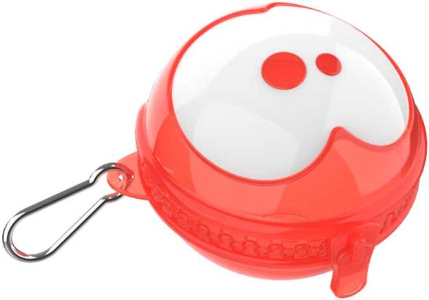 Fruitfriends | Fruitsdoos Appel Neon Coral Transparant, Rood/Transparant 10x10cm