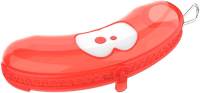 FRUITDOOS, Fruitfriends, Banaan, neon coral transparant, rood/transparant, uni/fruit met ogen, PVC, 8.5x5x23cm