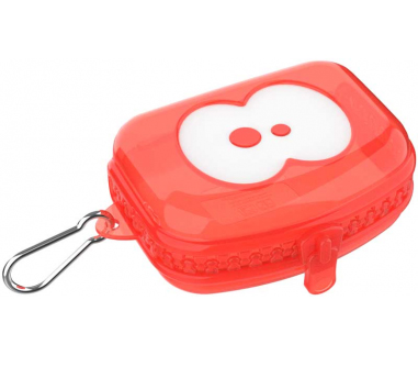 Fruitfriends | Koekendoos Neon Coral Transparant Rood/Transparant 9,5x5x13cm