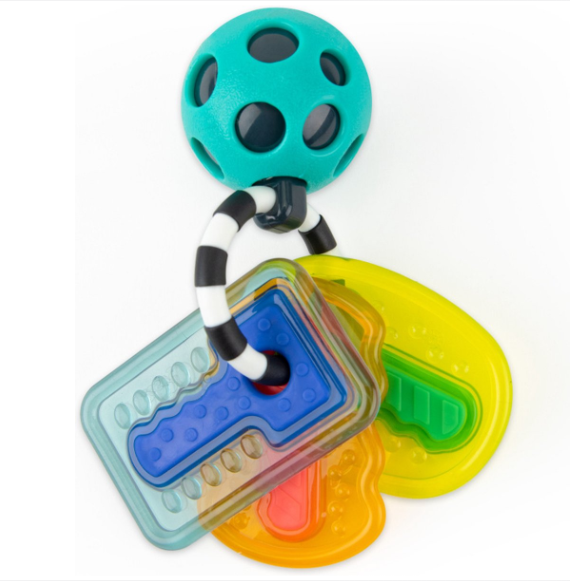 Sassy | Rammelaar/Bijtring Sensory Toys Drive n'Drool Keys +3m