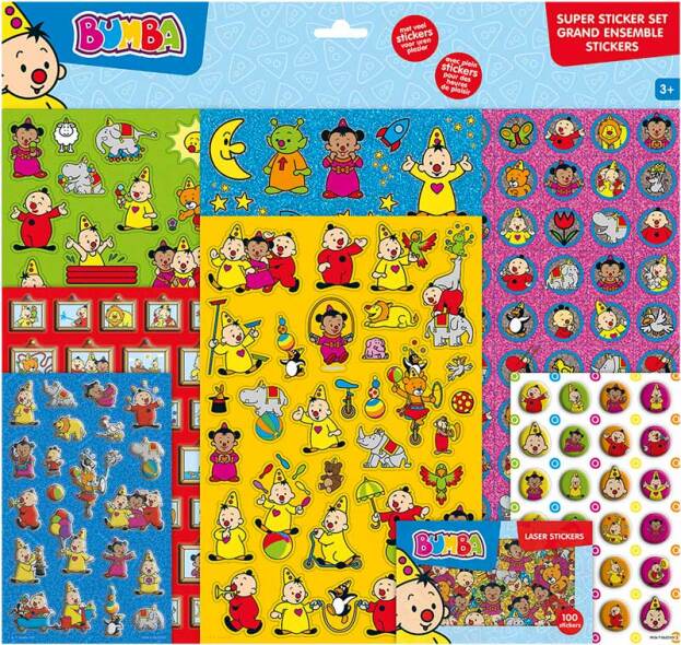 STICKERS, Bumba, Stickerset, multikleur, bevestiging klevend, met meer dan 500 stickers