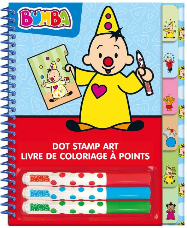 DOEBOEK, Boek Stip Stempel Kunst, Bumba, multikleur, Bumba met zijn stempelboek, vanaf 18 maanden, Boek