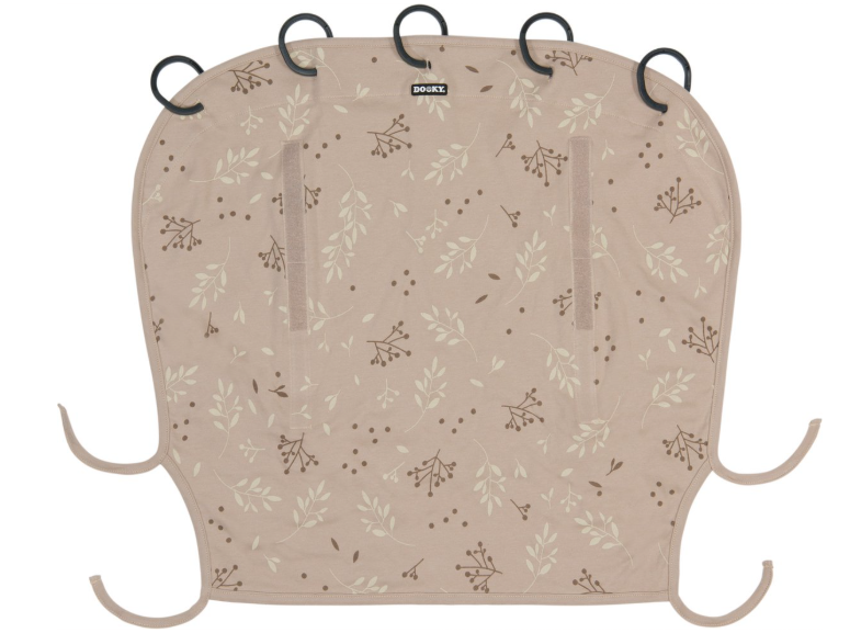 Dooky | Huifel Universal Cover Romantic Leaves 100% Katoen UV-bestendig Beige