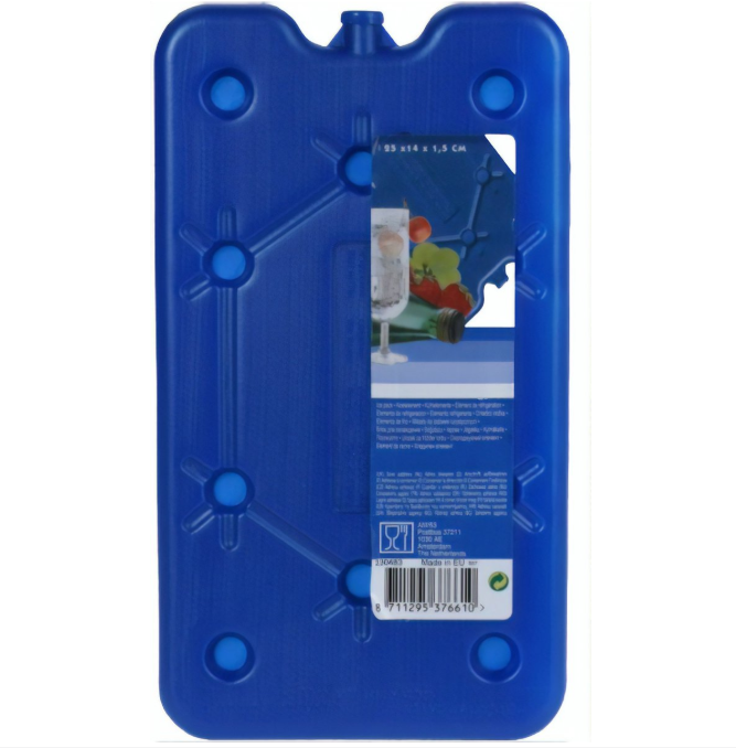 KOELELEMENT, 25 x 14 x 1.5 cm, blauw, HDPE, 400 g, plat, diepvriesbestendig, herbruikbaar, 1 stuk(s)