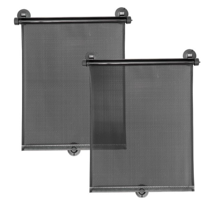 Dooky | Zonnescherm Rolgordijn met Zuignappen Black 2-pack